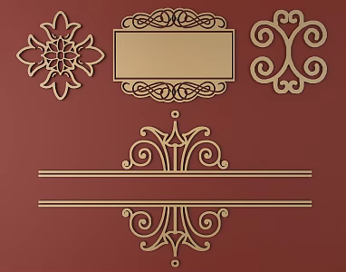 European-style Metal Carved European Pattern Hollow Carved Pattern 3d model