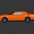 Orange Muscle Sports Car With Sleek Aerodynamic Body Glossy Finish And Black Wheels