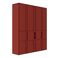 Modern Wooden Wardrobe With Three Door Metal Handles And Minimalist Design Style