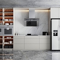 Cabinet Wine Cabinet West Kitchen Cabinet Apartment Cabinet 3d model