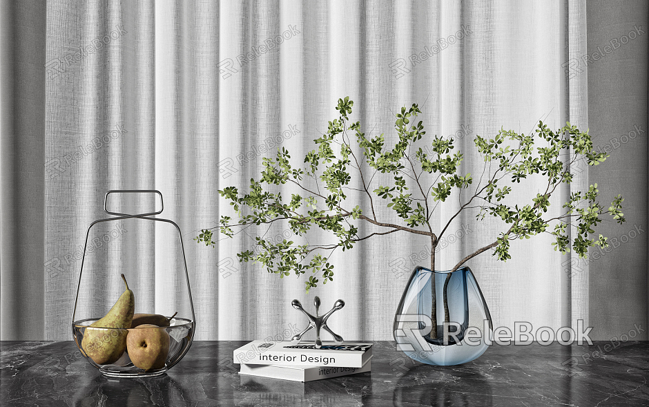 Modern Ornaments Combination Vase Plant model