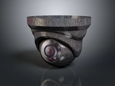Projection Monitoring Dome Surveillance Camera With Metal Casing And HD Lens 3d model