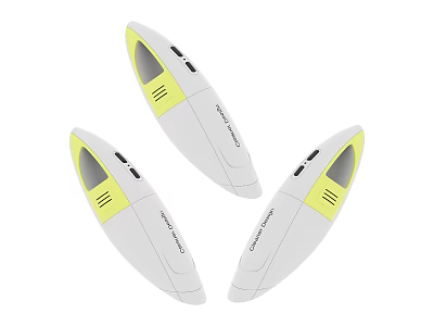 Non Contact Infrared Thermometers White Yellow Design Daily Use Pack of Three 3d model
