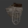 Traditional Carved Stone Architectural Component With Intricate Frame And Textured Surface