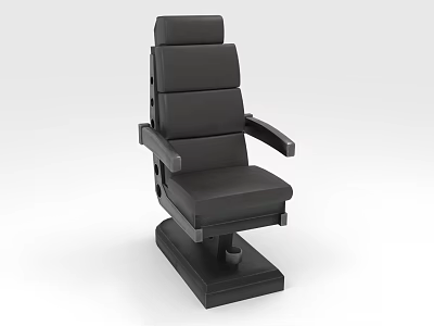 Black Leather Single Chair With Layered Backrest Armrests And Square Base 3d model