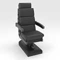 Black Leather Single Chair With Layered Backrest Armrests And Square Base 3d model