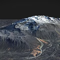Stunning Natural Landscape Featuring Snow Capped Mountain And Winding River In Rugged Terrain