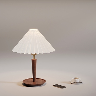 Middle style table lamp mobile phone coffee cup 3d model