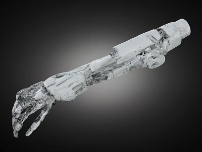 Transparent Robotic Arm With Detailed Mechanical Joints And Structural Components Design 3d model