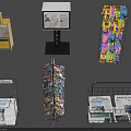Commercial Retail Furniture Collection Featuring Storage Cabinets Display Racks Magazine And Newspaper Holders