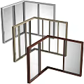 Various Colored Window Frames In Metal And Wooden Materials On