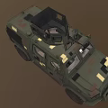 Military Armored Vehicle With Camouflage Paint Roof Mounted Weapon Yellow Stripes And Armored Structure