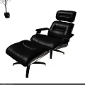 Black Leather Recliner Chair with Ottoman Modern Design and Comfortable Seating