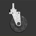 Industrial Caster Wheel With Gray Rubber Tire And White Metal Bracket