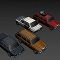 Vintage Car Models In Assorted Colors Show Classic Retro Automobile Styles