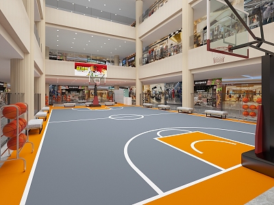 modern basketball court mall basketball court 3d model