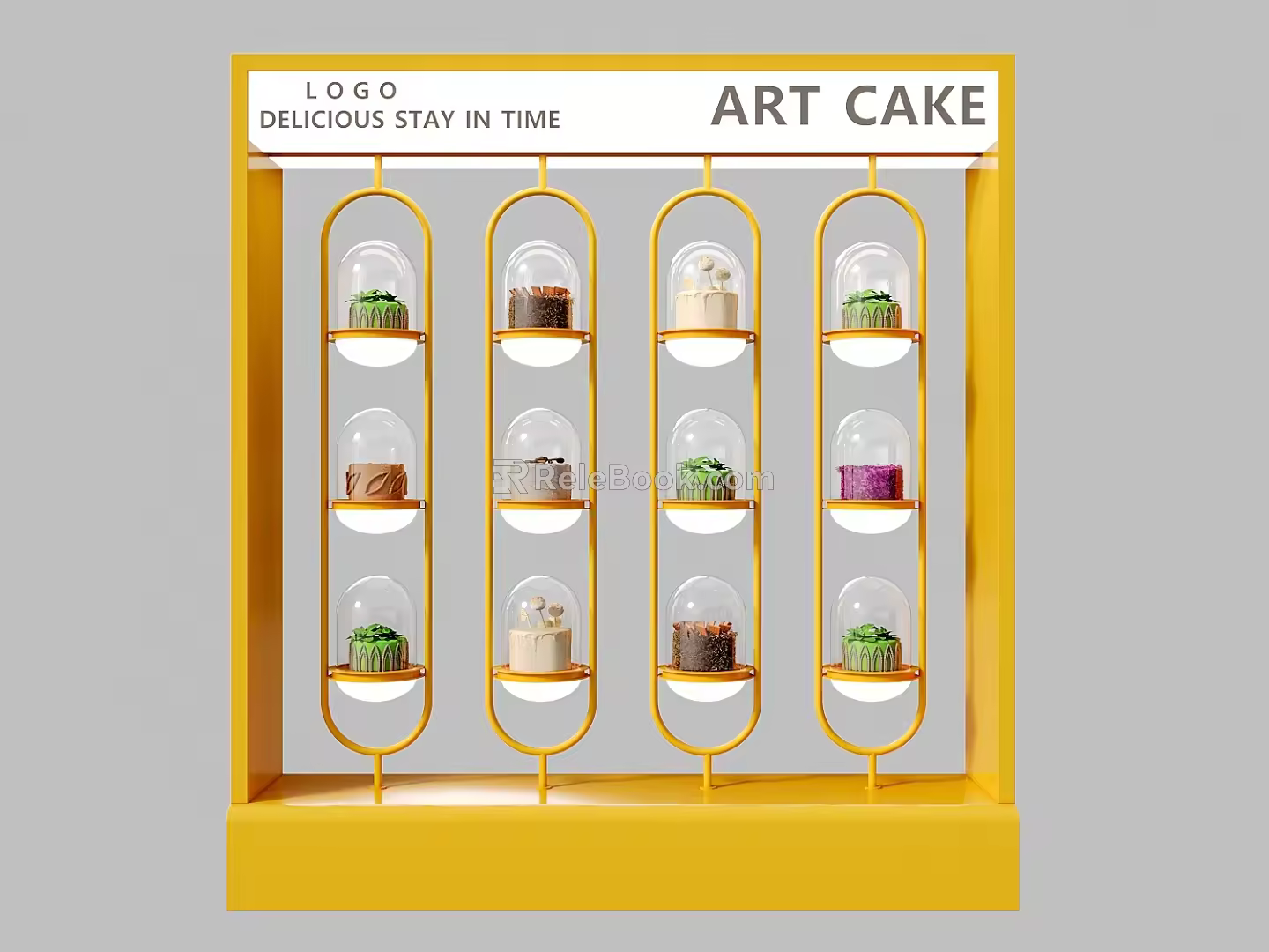 Modern display stand cake window display stand 3d model