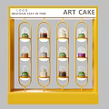 Modern display stand cake window display stand 3d model
