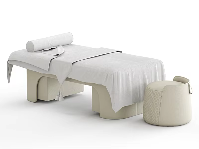 Cream SPA massage bed 3d model