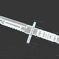 Tactical Weapon With Green Handle Metal Blade And Serrated Edge Design
