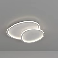 Modern Two Oval Ceiling Lights With Soft White Lighting And Sleek Design On Ceiling 3d model