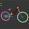 Black Mountain Bike with Large Wheels Yellow Fork and Black Frame on Gray Reflective Surface