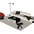 Beige L Shaped Sofa And Coffee Table Set With Gray Cushions Red Vase Modern Accents