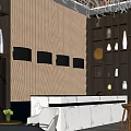 Modern Hall Hotel Reception Front Desk 3d model