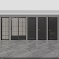 Black Sliding Doors With Various Designs Including Glass Panels And Solid Wood Styles