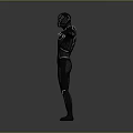 Black Panther Character In Black Costume With Outstretched Arms And Detailed Design