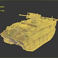 Military Camouflage Tank In Green Brown With Turret Armament And Detailed Tracks
