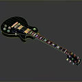 Black Electric Guitar With Gold Hardware And Glossy Finish For Music Lovers