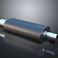 High Quality Black Metal Cylinder With Silver Ends On Shiny Reflective Surface