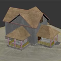 Two Story Detached Villa With Brown Roof Gray Exterior And Porch Columns