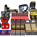 Diverse Entertainment Gaming Appliances Featuring Arcade Machines Basketball Shooting And Racing Games