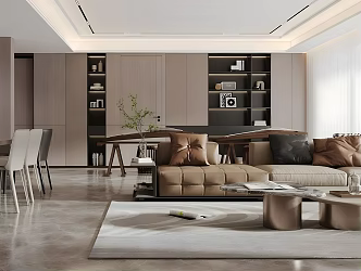 Light Luxury Home Living Room Large Apartment Living Room Horizontal Hall Design 3d model
