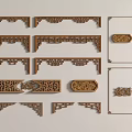 Traditional Wooden Carved Patterns Including Decorative Frames And Corner Pieces 3d model