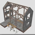 Wooden Furniture Frame Structure In Construction With Handcrafted Design Elements And Materials