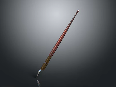 Sleek Ear Pick with Metal Tip and Colored Handle for Daily Personal Care 3d model