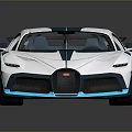 White And Blue Modern Luxury Sports Car With Sleek Design And Rear Spoiler