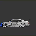 White And Blue Racing Car With SPARCO Logo Sleek Design And Aerodynamic Features