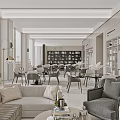 Modern Lounge Area Design With Comfortable Sofa Armchair Coffee Table And Bookshelves