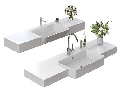 Wash basin integrated basin 3d model