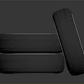 High Quality Automotive Car Parts Stacked Black Tires With Red Accent Rims