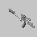 Tactical Weapon Rifle With Wooden Stock Metal Scope And Barrel Parts
