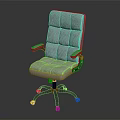 Modern Gray Padded Office Chair with Armrests and Swivel Wheel Base