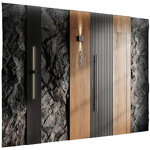 Wall Panels and Doors 3d model