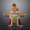 Cheerful Cartoon Character With Red Cape Golden Crown White Beard And Outstretched Arms