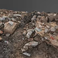 Pile of Natural Wood and Stone Materials with Various Sizes and Textures