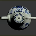 Traditional Blue and White Porcelain Teapot With Floral Pattern And Elegant Design